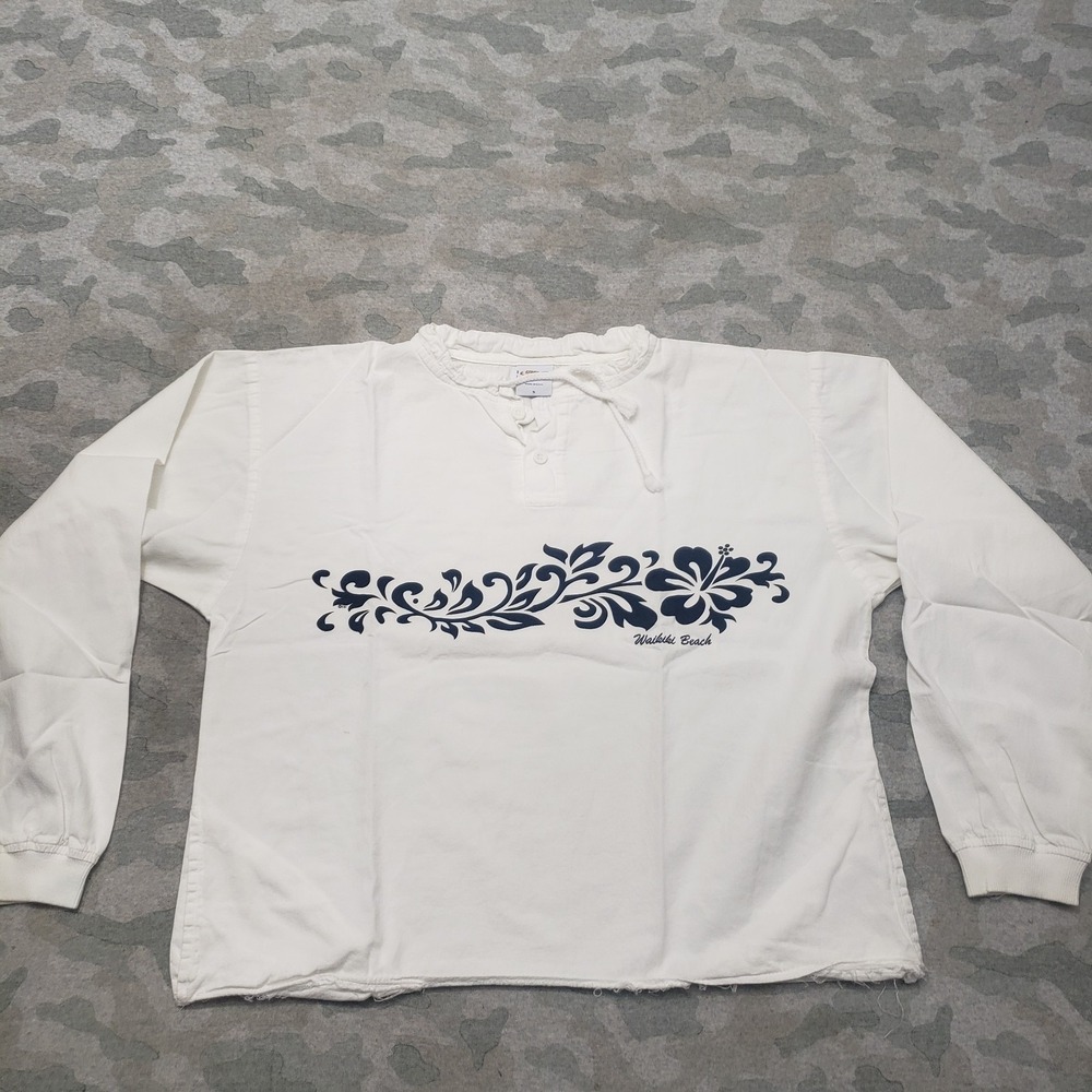 Crazy Shirts Top Womes Small White Long Sleeve‎